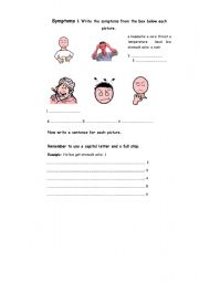 English worksheet: Symptoms