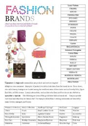 English Worksheet: Fashion Brands