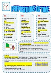 English Worksheet: prepositions of time