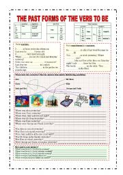 English Worksheet: The past forms of the verb to be