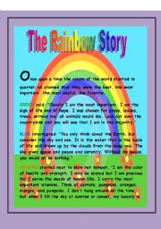 English Worksheet: The rainbow story