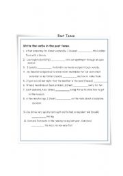 English worksheet: simple past