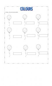 English worksheet: Balloons