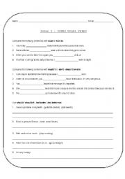 English worksheet: Exercises on Modal Verbs