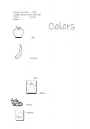 English Worksheet: Colors