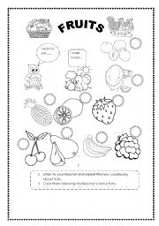 English Worksheet: FRUITS