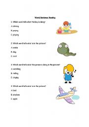 English worksheet: Word/Sentence Reading