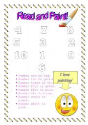 English worksheet: Numbers 1-10