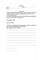 English worksheet: writing worksheet