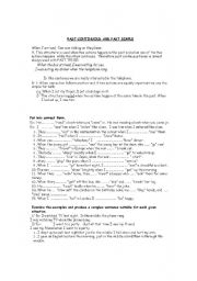 English worksheet: past continuous-past simple