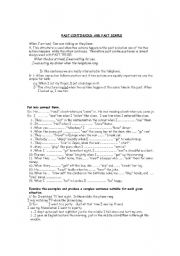 English Worksheet: past continuous-past simple