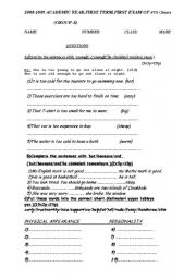 English worksheet: worksheet