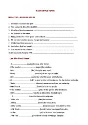 English Worksheet: PAST SIMPLE TENSE