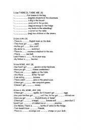 English Worksheet: countable and uncountable words