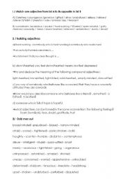 English Worksheet: Adjectives