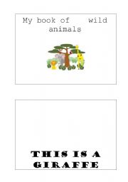 English worksheet: wild animal bookleet