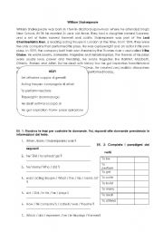 English Worksheet: shakespeares biography