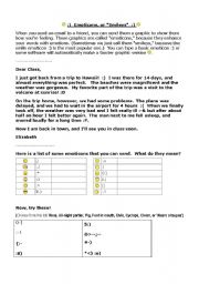 English worksheet: Emoticons