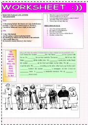 English Worksheet: 2 pages of worksheet including family members,reading passages,past tense ,adjectives,fill in the blanks section ....