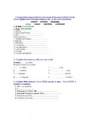 English worksheet: To be & Plurals