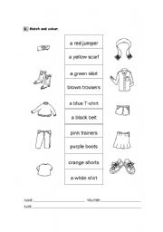English Worksheet: Clothes