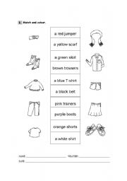 English worksheet: Clothes