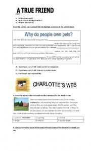 English Worksheet: Charlottes Web Movie Guide