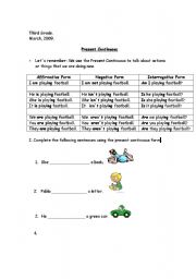 English Worksheet: Present Continuous