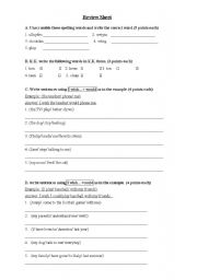 English worksheet: Review for Wishes