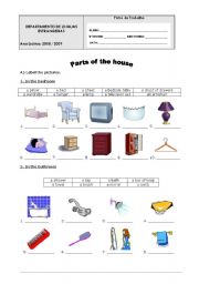 English Worksheet: Parts of the house - furniture