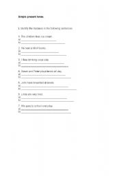English Worksheet: simple present tense