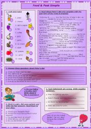 English Worksheet: Food & Past Simple