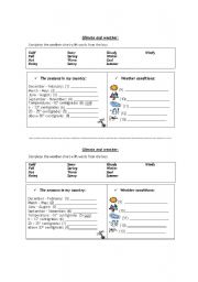 English worksheet: Weather hand out