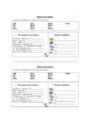 English Worksheet: Weather hand out