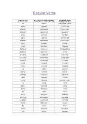 English worksheet: regular verbs