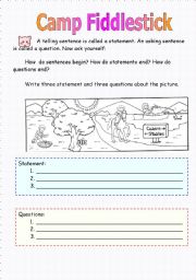 English worksheet: Camp Fiddlestick