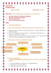 English Worksheet: Active citizenship : Lesson Plan