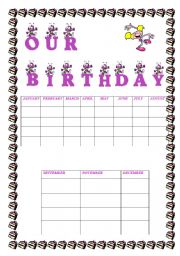 English Worksheet: OUR BIRTHDAY