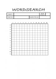 English Worksheet: Wordsearch (blank)