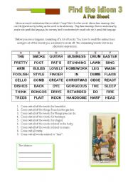 English Worksheet: Find the Idiom 3