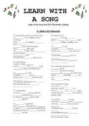English Worksheet: Learn With a Song - If I were a boy (Beyonc)