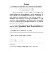 English worksheet: seasons