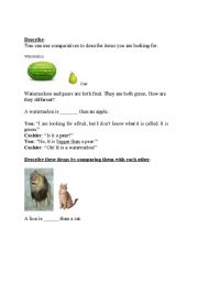 English Worksheet: Describing things with comparatives