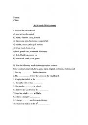 English worksheet: School Time