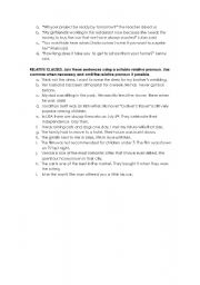 English worksheet: Grammar revision activities (back page)
