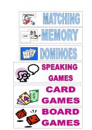 English Worksheet: game cards for your class