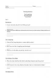 English worksheet: Comprehension questions