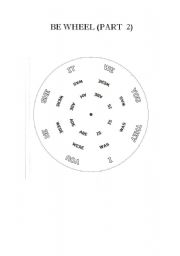 English Worksheet: BE WHEEL (past and present) (2 of 2)