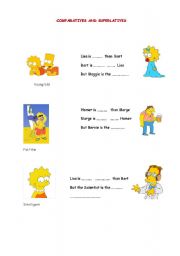 English Worksheet: Comparing with the Simpsons