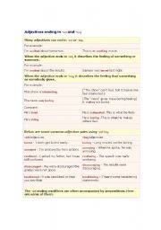 English Worksheet: ed-ing adjectives